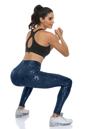 Metallic Printed Workout Yoga Leggings With Pocket-2257