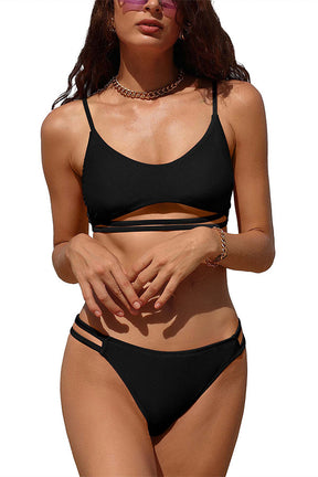 Women cheeky straps cutout crop top bikini two piece swimsuits-7638