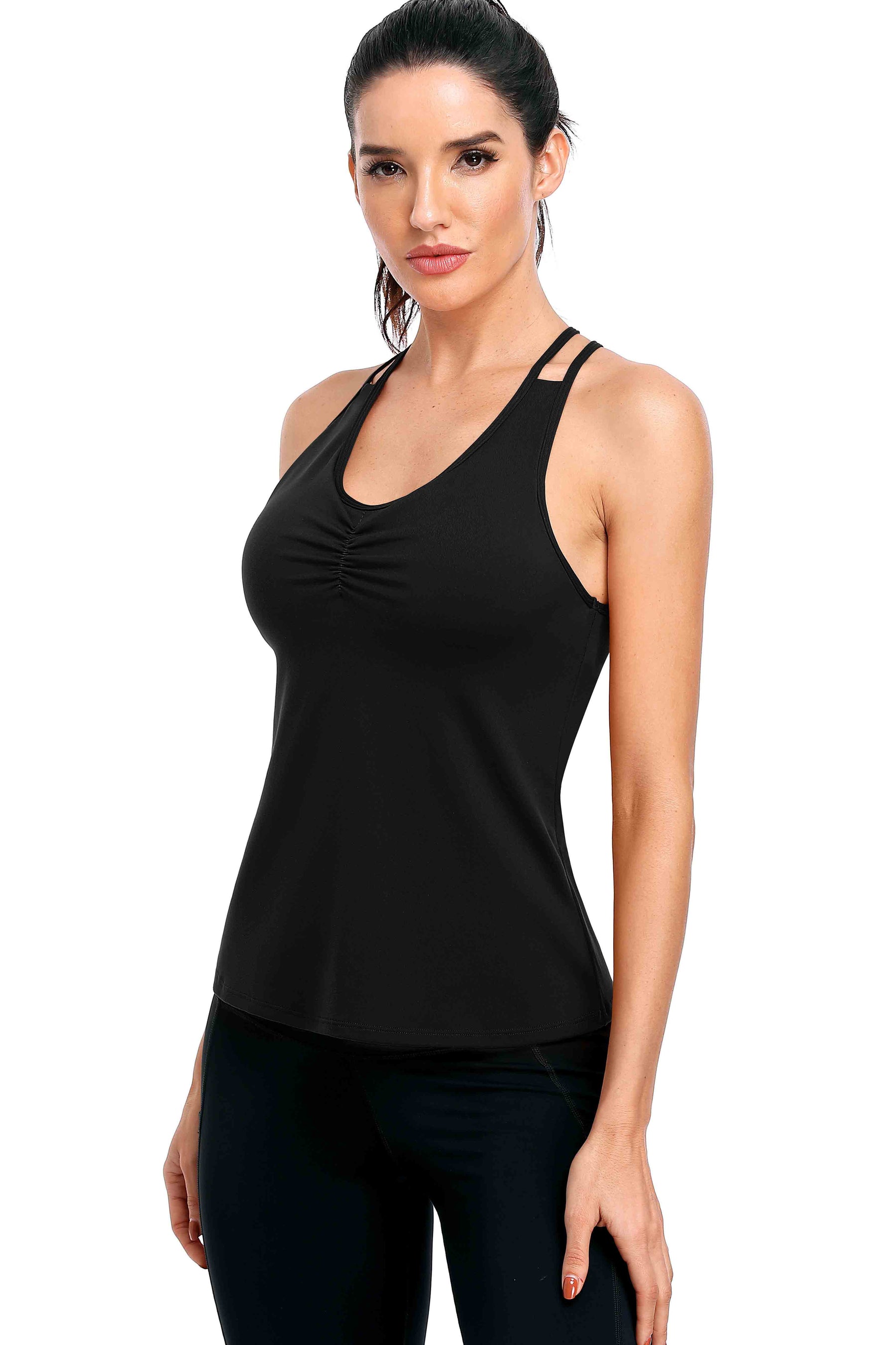 Tight Workout Athletic Camisole with Built in Bra-2325