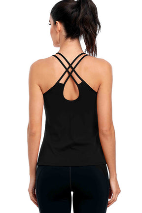 Tight Workout Athletic Camisole with Built in Bra-2325