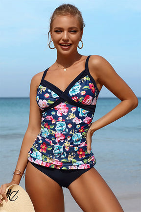 Women Tankini Set Two Piece Swimwear Set-4130