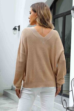 Women Oversize Long Sleeves Knitted Pullovers Top-ALSM0001