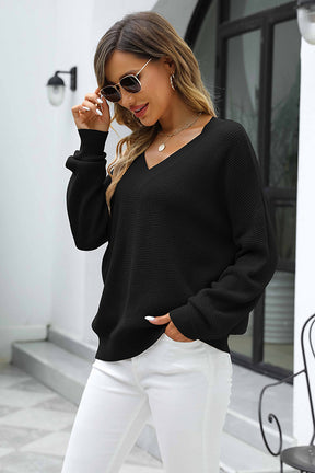 Women Oversize Long Sleeves Knitted Pullovers Top-ALSM0001