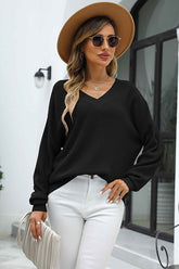 Women Oversize Long Sleeves Knitted Pullovers Top-ALSM0001