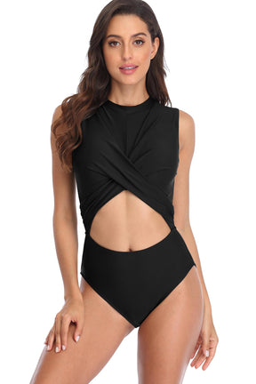 Women Sleeveless Hollow Out One Piece Swimsuit-1271