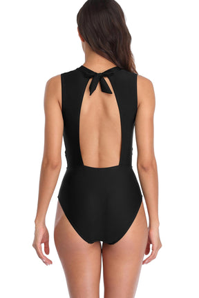 Women Sleeveless Hollow Out One Piece Swimsuit-1271