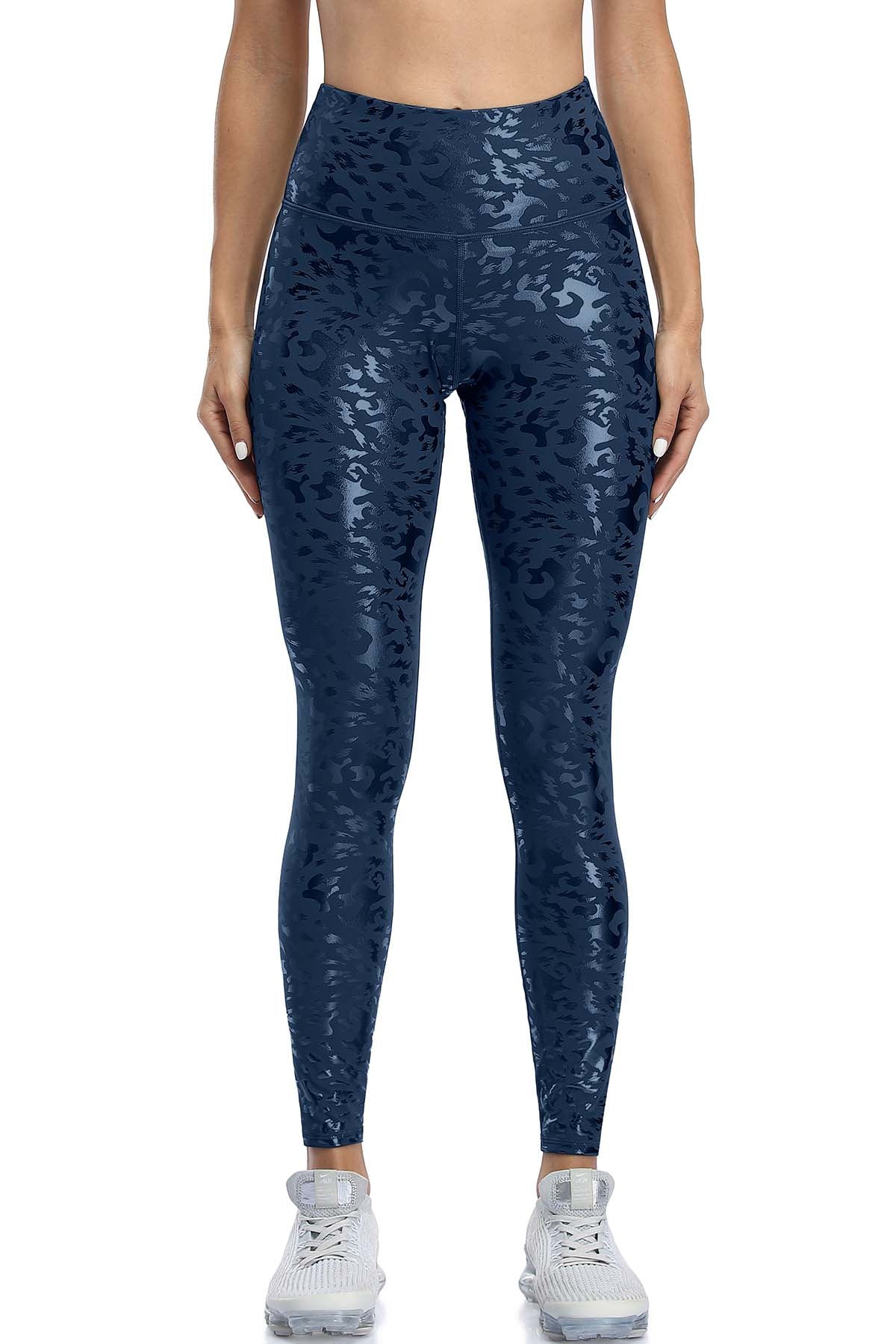 Metallic Printed Workout Yoga Leggings With Pocket-2257