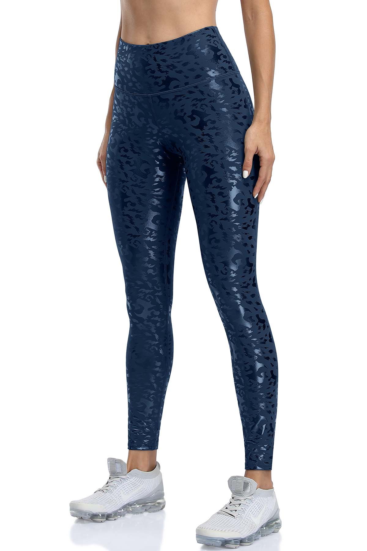 Metallic Printed Workout Yoga Leggings With Pocket-2257