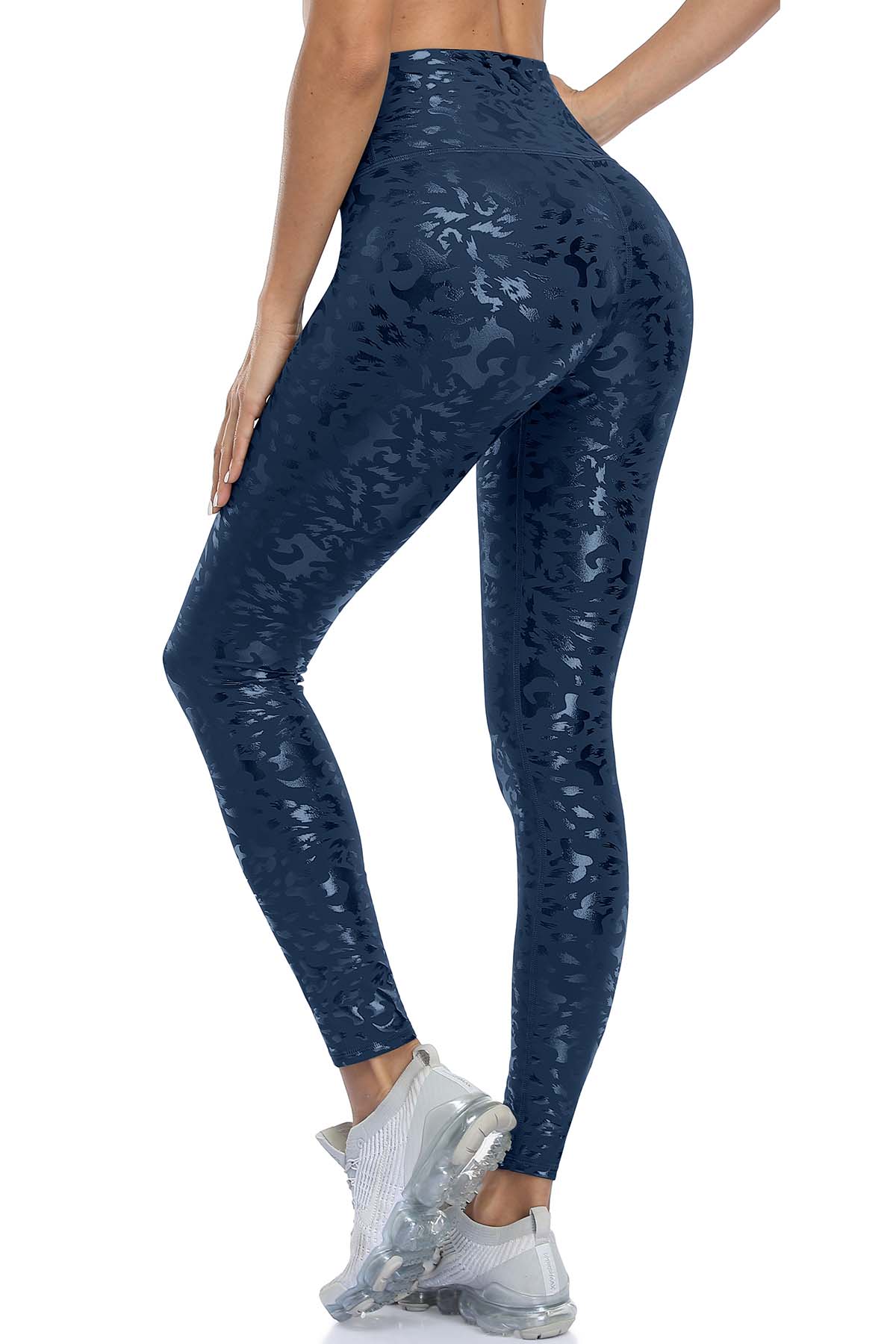 Metallic Printed Workout Yoga Leggings With Pocket-2257